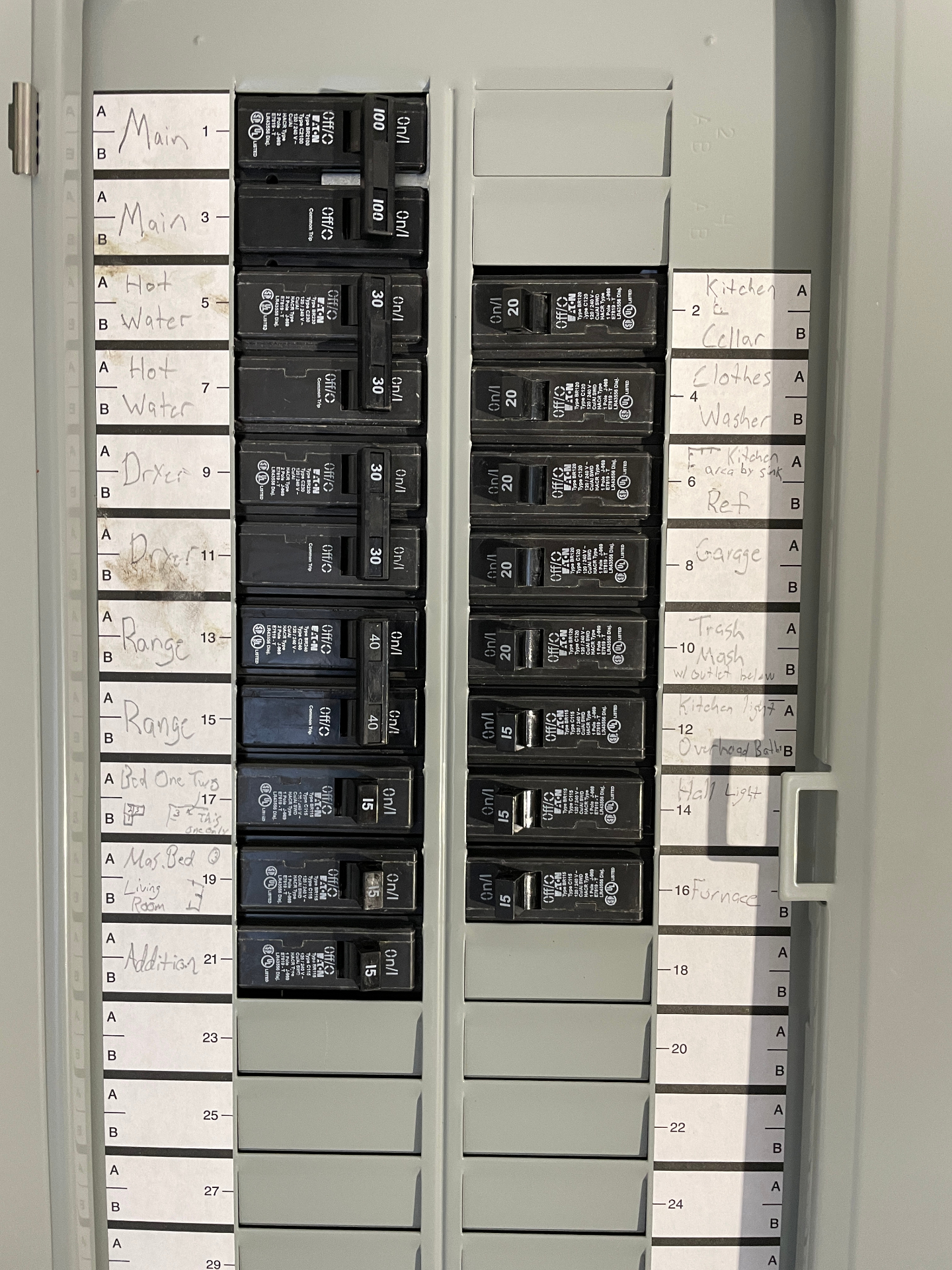 Breaker Directory & Circuit Layout