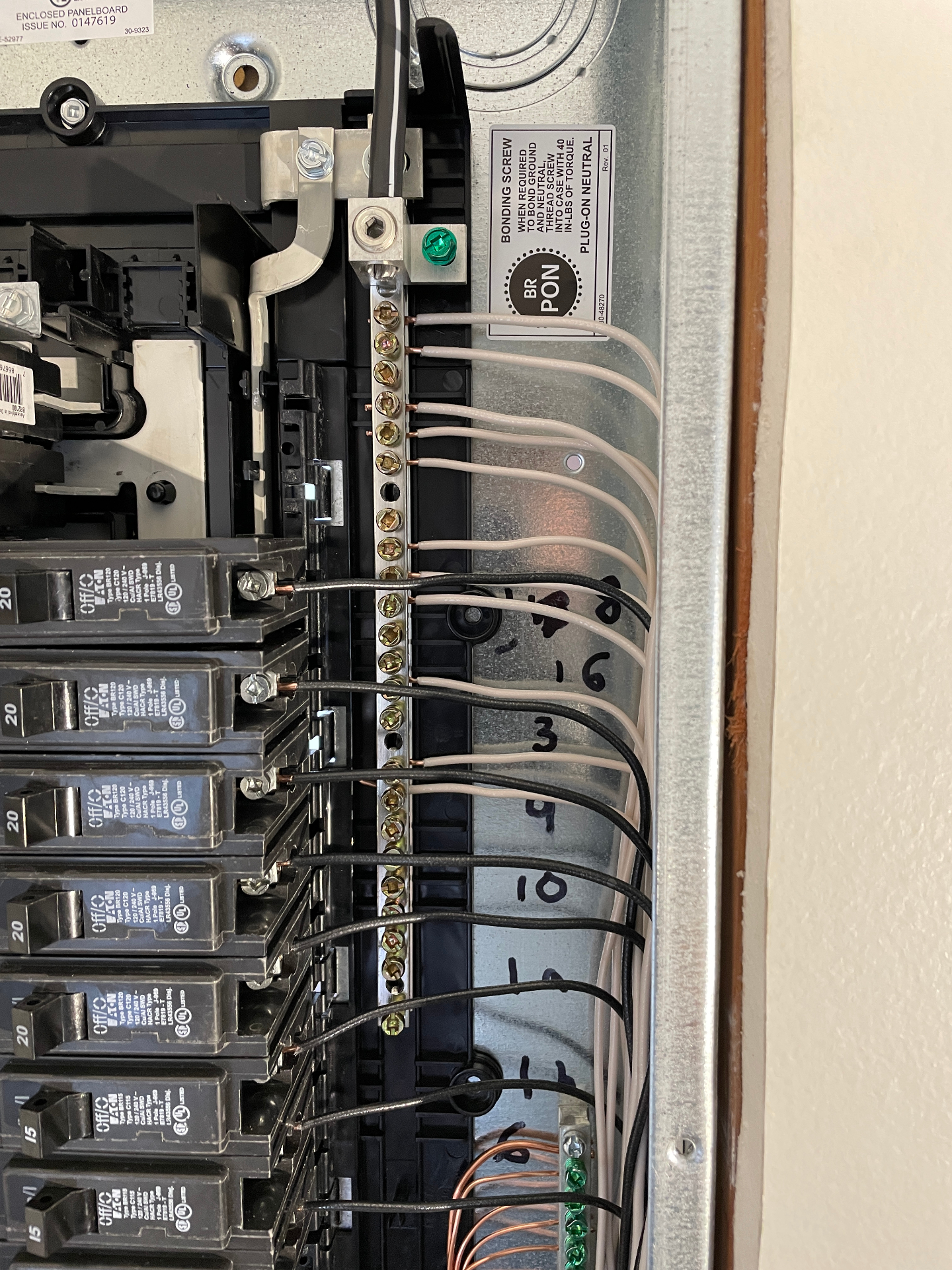 Neutral & Ground Bar Detail